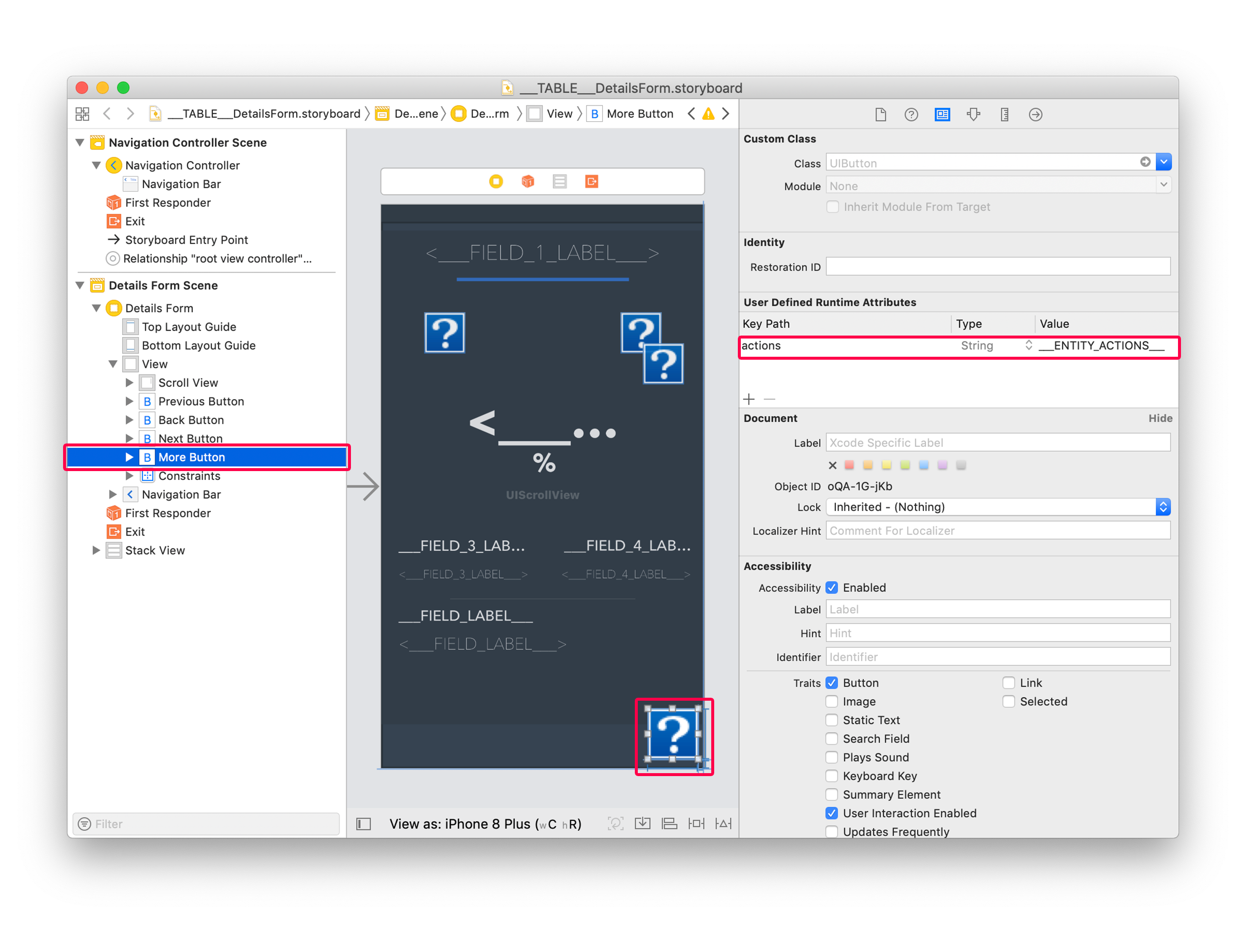 Add detailform entity action tag custom action button