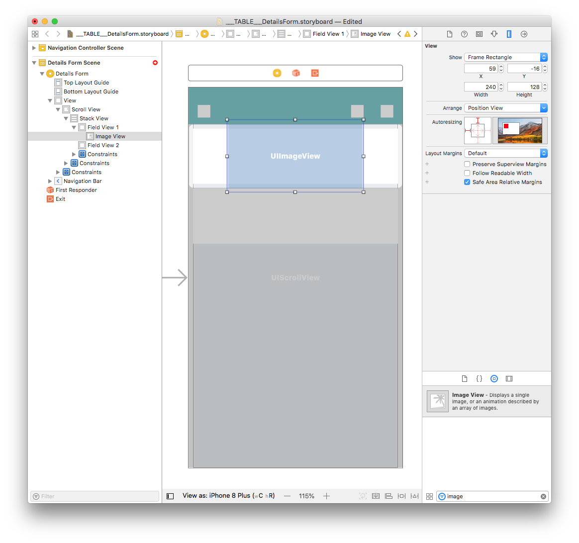 Add Image View storyboard