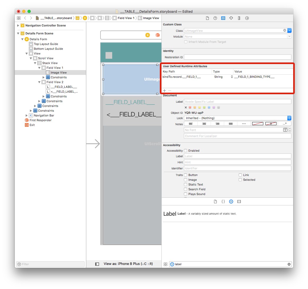 Identity inspector storyboard