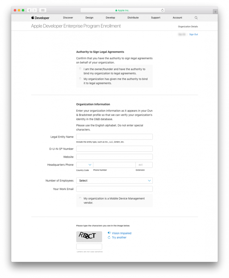 Apple Developer Enterprise Program Enrollment