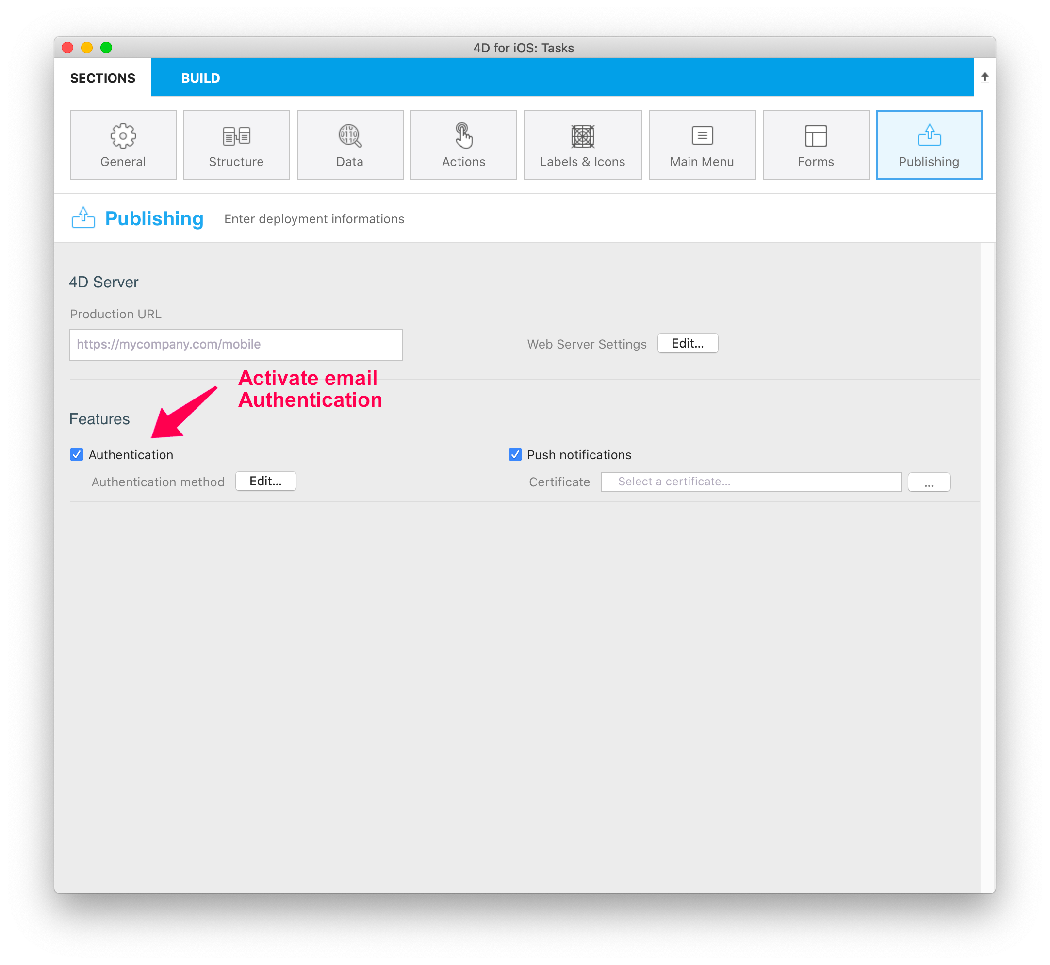 Email authentication activation