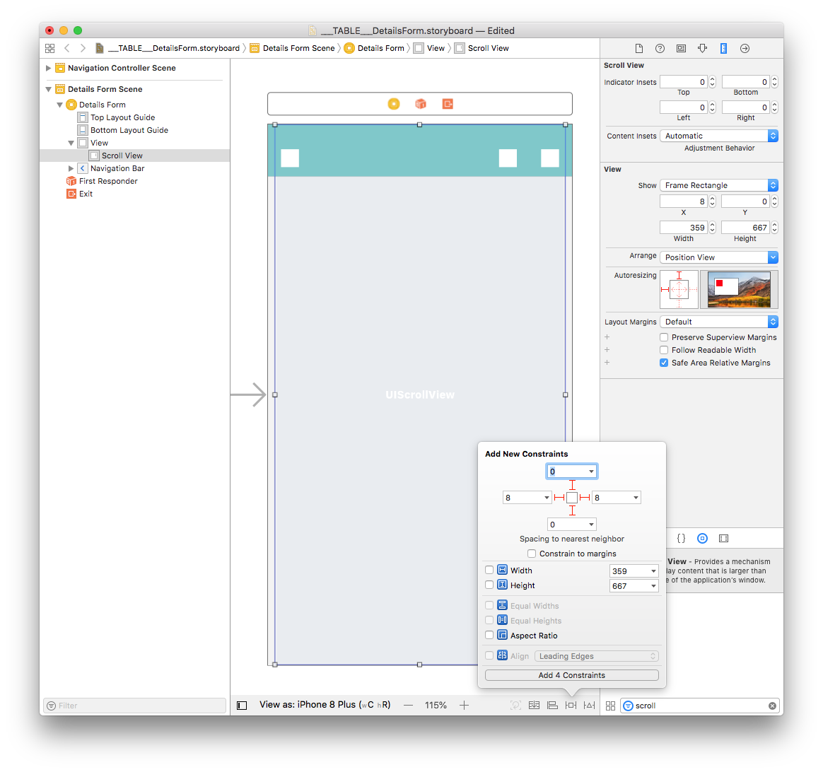Scrollview Constraints