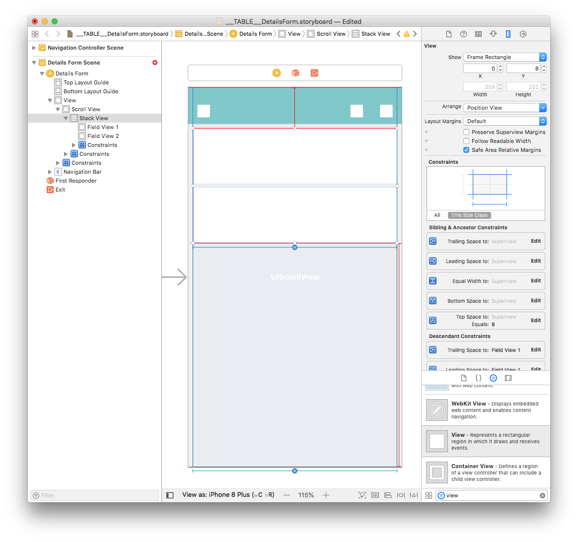 Stackview final constraints