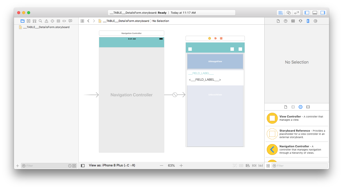 Storyboard custom detailform