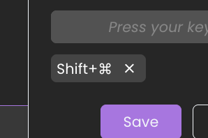Shortcut added and ready to save