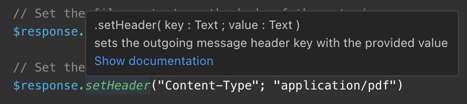 documentation tooltip